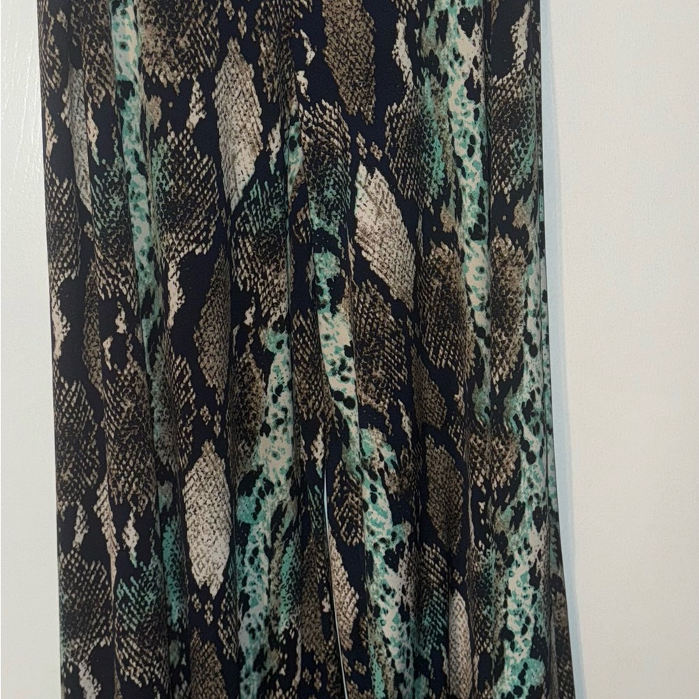Coco Bianco Blue & Tan Palazzo Pant